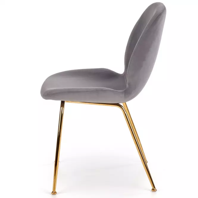 Stolička K381 Velvet/Chrome Šedá/Zlatý