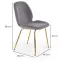 Stolička K381 Velvet/Chrome Šedá/Zlatý,2