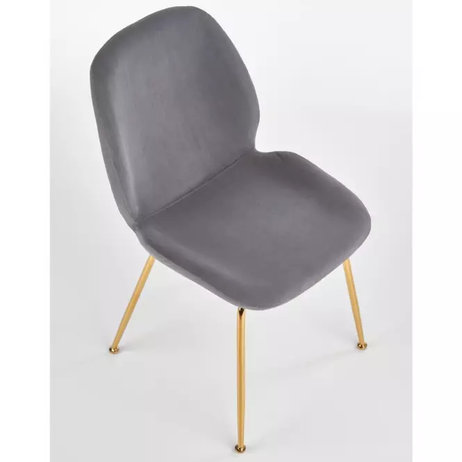 Stolička K381 Velvet/Chrome Šedá/Zlatý