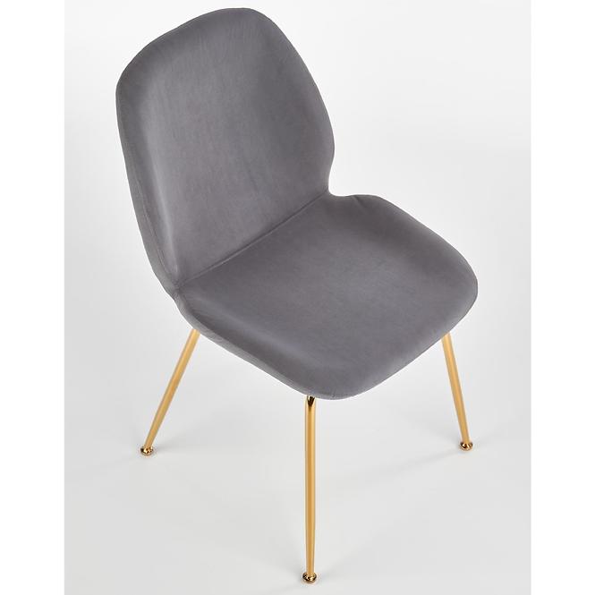 Stolička K381 Velvet/Chrome Šedá/Zlatý