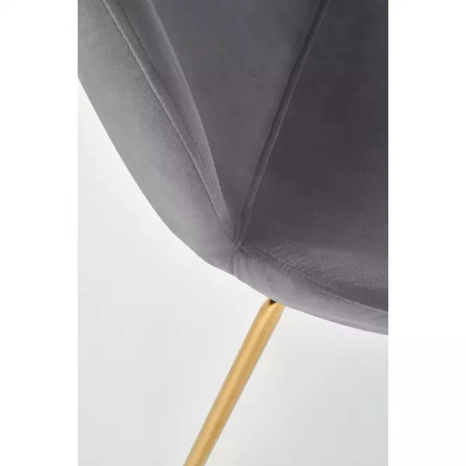 Stolička K381 Velvet/Chrome Šedá/Zlatý