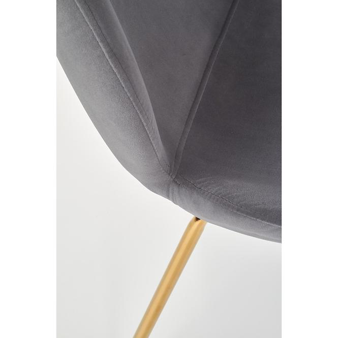 Stolička K381 Velvet/Chrome Šedá/Zlatý