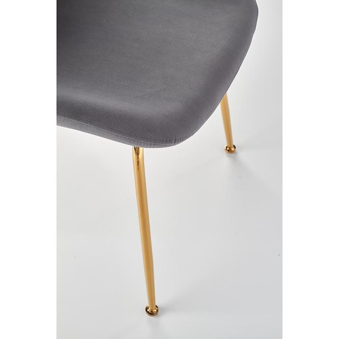 Stolička K381 Velvet/Chrome Šedá/Zlatý