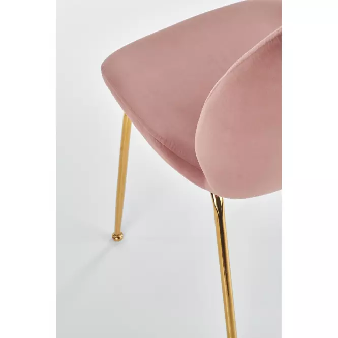 Stolička K381 Velvet/Chrome Ružová/Zlatý