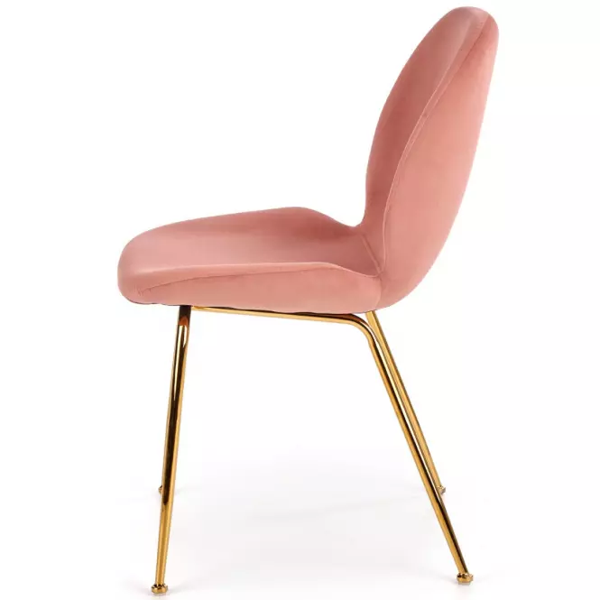 Stolička K381 Velvet/Chrome Ružová/Zlatý