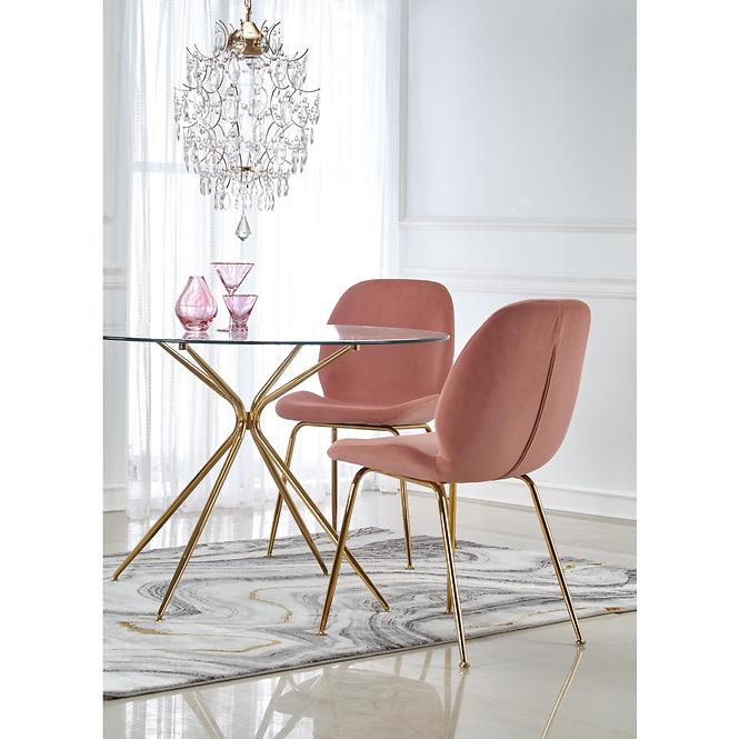 Stolička K381 Velvet/Chrome Ružová/Zlatý