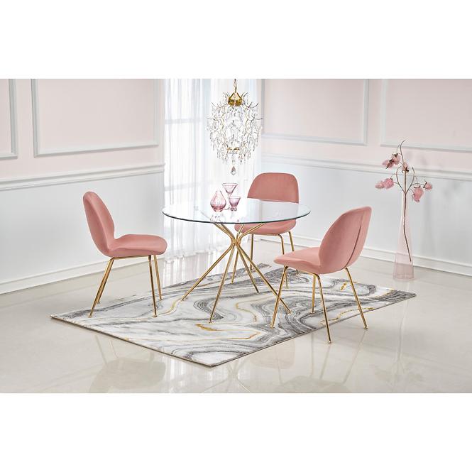 Stolička K381 Velvet/Chrome Ružová/Zlatý