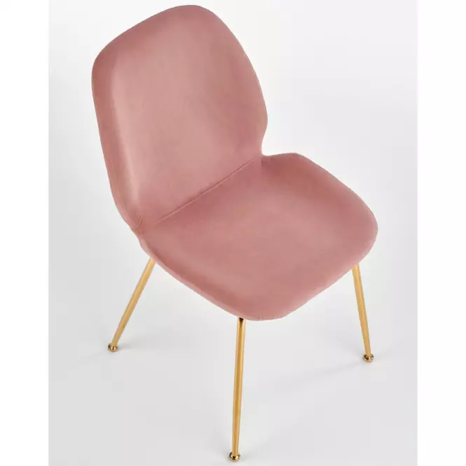 Stolička K381 Velvet/Chrome Ružová/Zlatý