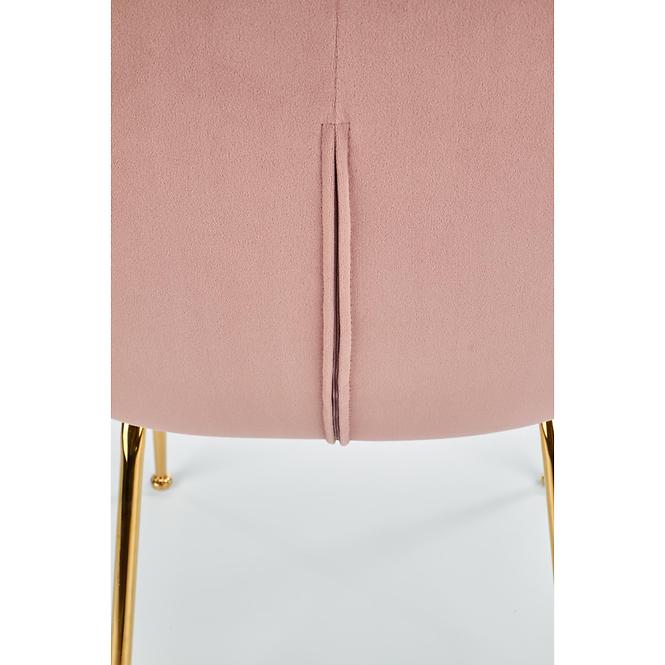 Stolička K381 Velvet/Chrome Ružová/Zlatý