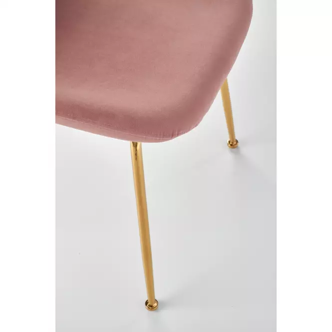 Stolička K381 Velvet/Chrome Ružová/Zlatý