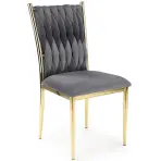 Stolička K436 Velvet/Chrome Šedá/Zlatý