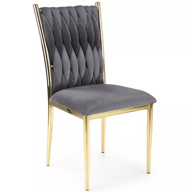 Stolička K436 Velvet/Chrome Šedá/Zlatý
