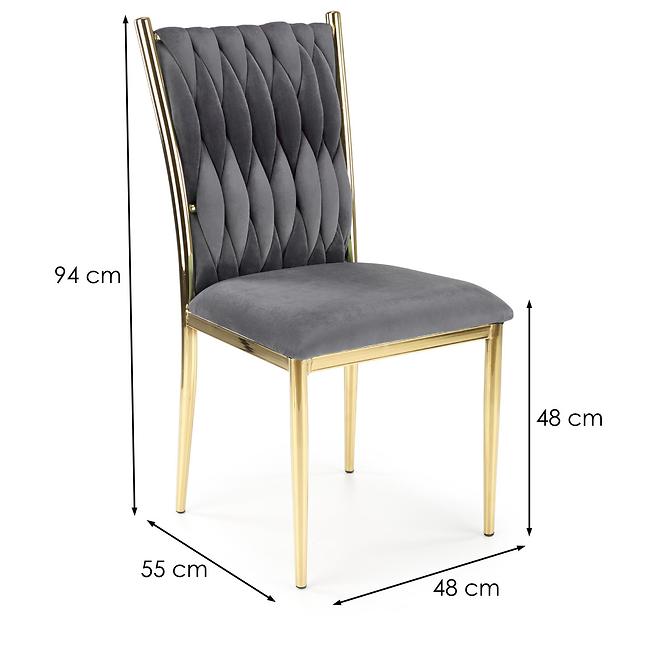 Stolička K436 Velvet/Chrome Šedá/Zlatý,2