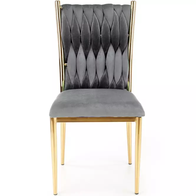 Stolička K436 Velvet/Chrome Šedá/Zlatý