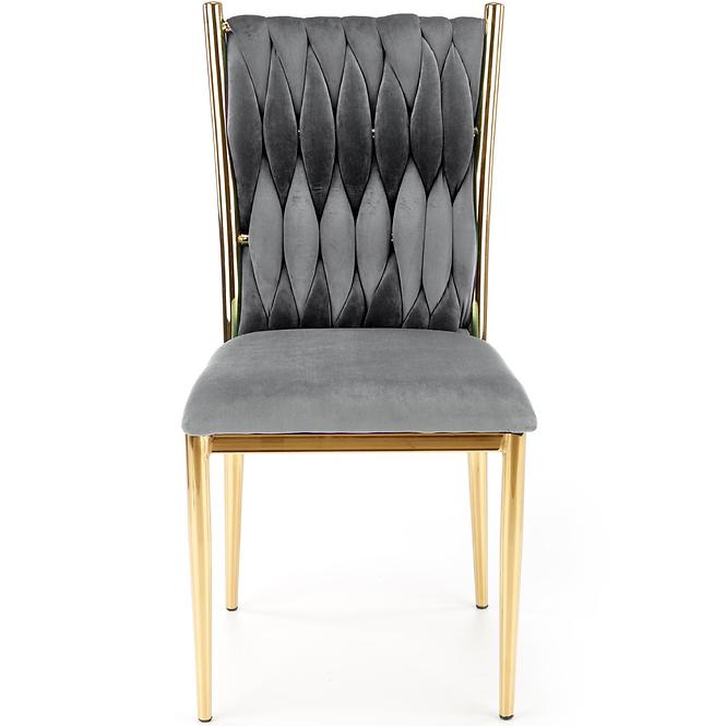 Stolička K436 Velvet/Chrome Šedá/Zlatý