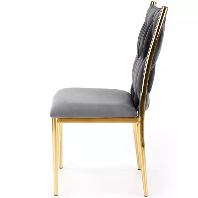 Stolička K436 Velvet/Chrome Šedá/Zlatý