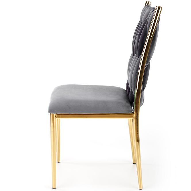 Stolička K436 Velvet/Chrome Šedá/Zlatý