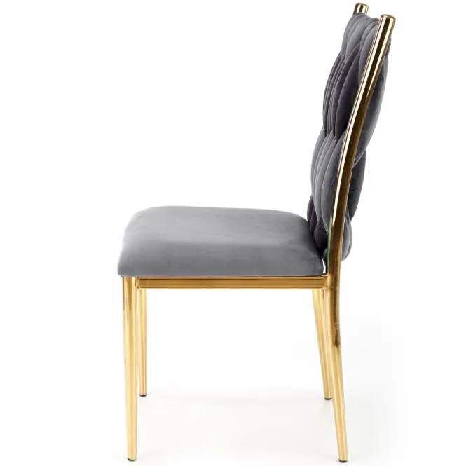 Stolička K436 Velvet/Chrome Šedá/Zlatý,4
