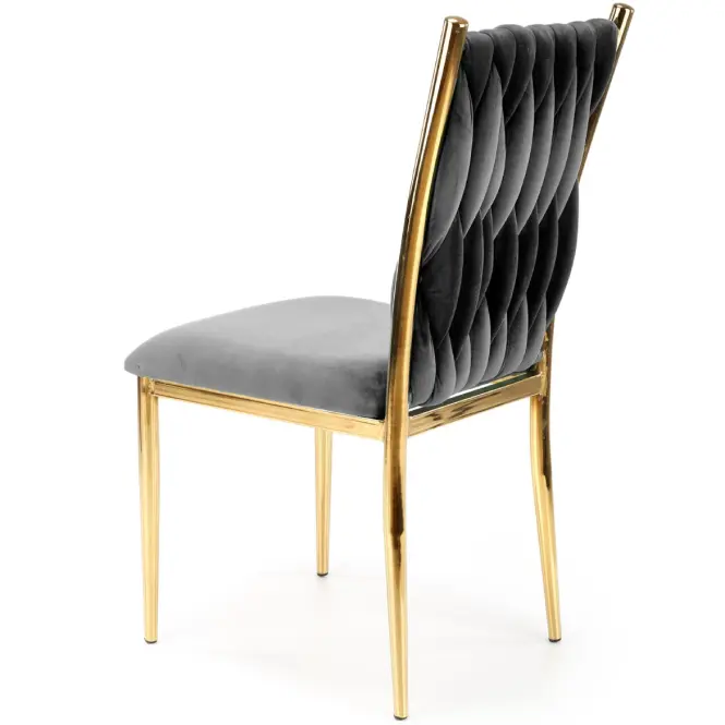 Stolička K436 Velvet/Chrome Šedá/Zlatý,5