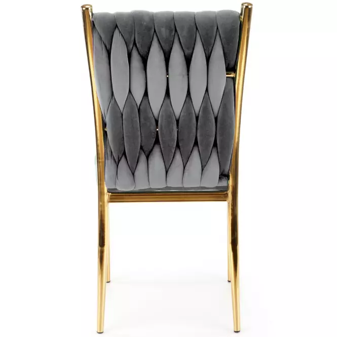 Stolička K436 Velvet/Chrome Šedá/Zlatý