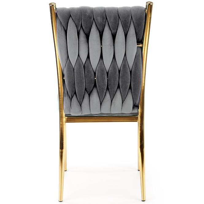 Stolička K436 Velvet/Chrome Šedá/Zlatý