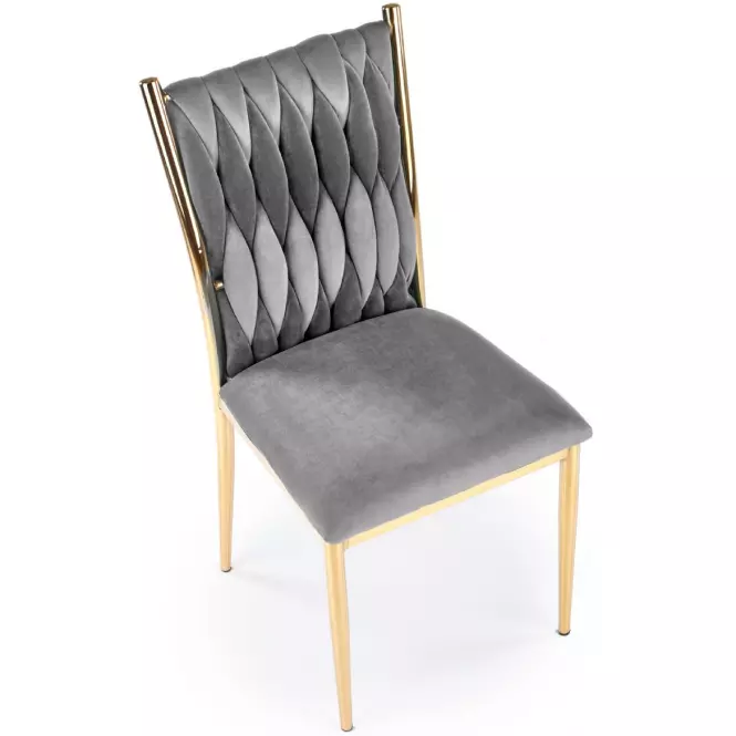 Stolička K436 Velvet/Chrome Šedá/Zlatý