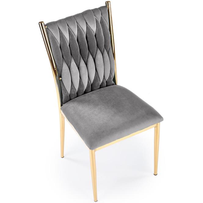 Stolička K436 Velvet/Chrome Šedá/Zlatý