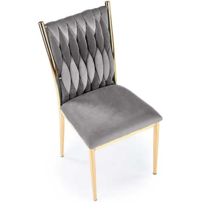 Stolička K436 Velvet/Chrome Šedá/Zlatý,7