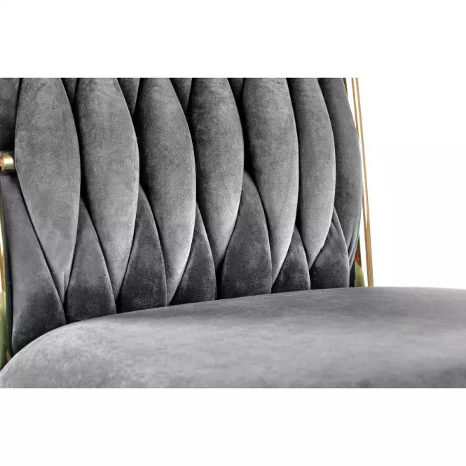 Stolička K436 Velvet/Chrome Šedá/Zlatý