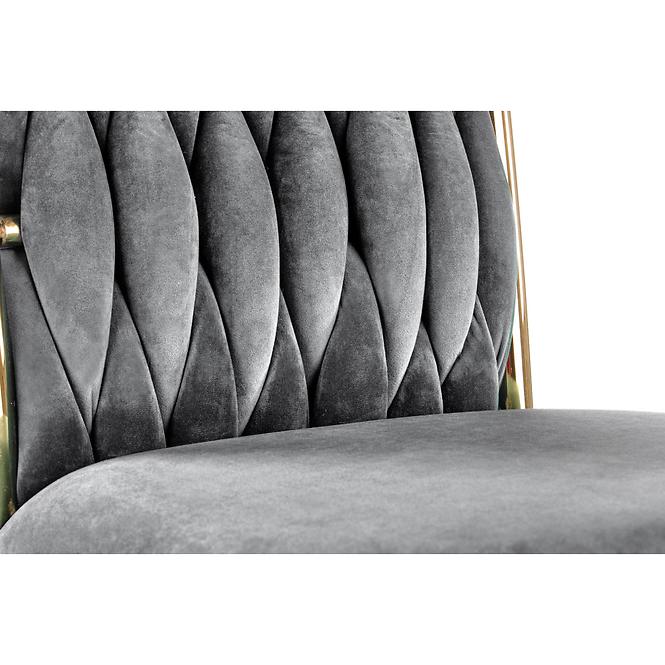 Stolička K436 Velvet/Chrome Šedá/Zlatý,8