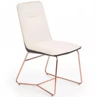 Stolička K390 Tkanina/ekokoža/Chrome-Krém/TmavéŠedá