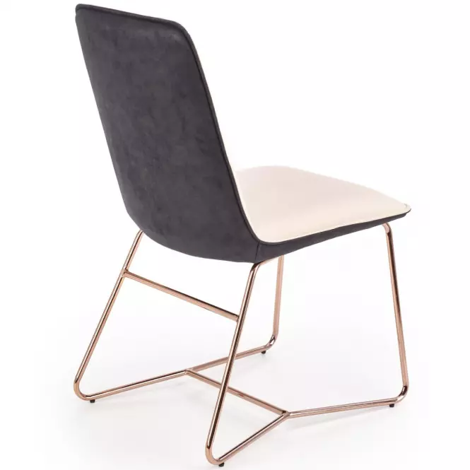 Stolička K390 Tkanina/ekokoža/Chrome-Krém/TmavéŠedá,13