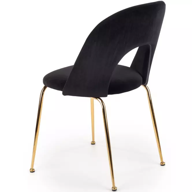 Stolička K385 Velvet/Chrome čierna/Zlatý