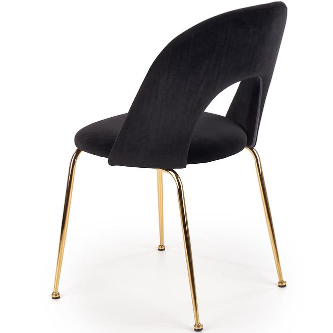 Stolička K385 Velvet/Chrome čierna/Zlatý