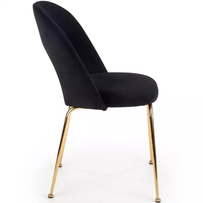 Stolička K385 Velvet/Chrome čierna/Zlatý
