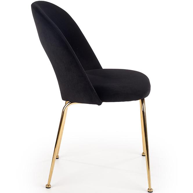 Stolička K385 Velvet/Chrome čierna/Zlatý