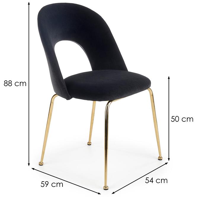 Stolička K385 Velvet/Chrome čierna/Zlatý