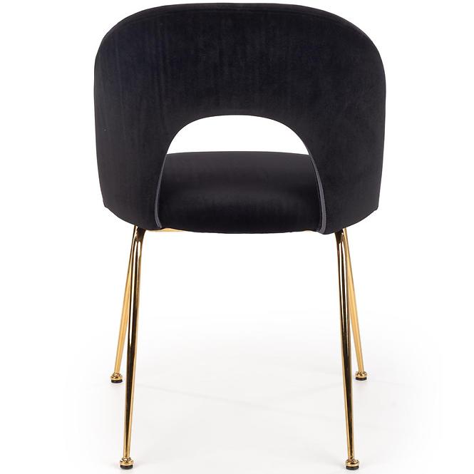Stolička K385 Velvet/Chrome čierna/Zlatý