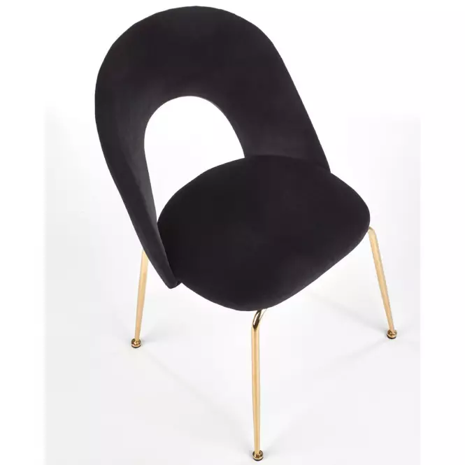 Stolička K385 Velvet/Chrome čierna/Zlatý