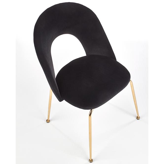 Stolička K385 Velvet/Chrome čierna/Zlatý
