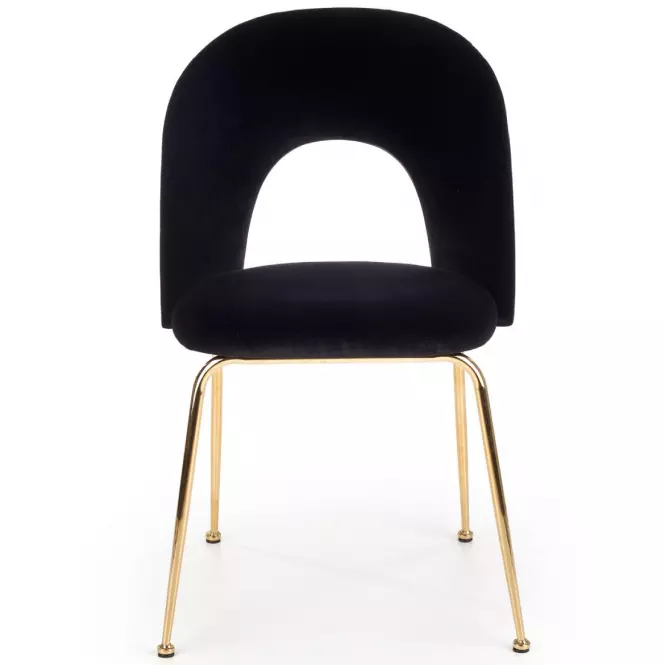 Stolička K385 Velvet/Chrome čierna/Zlatý