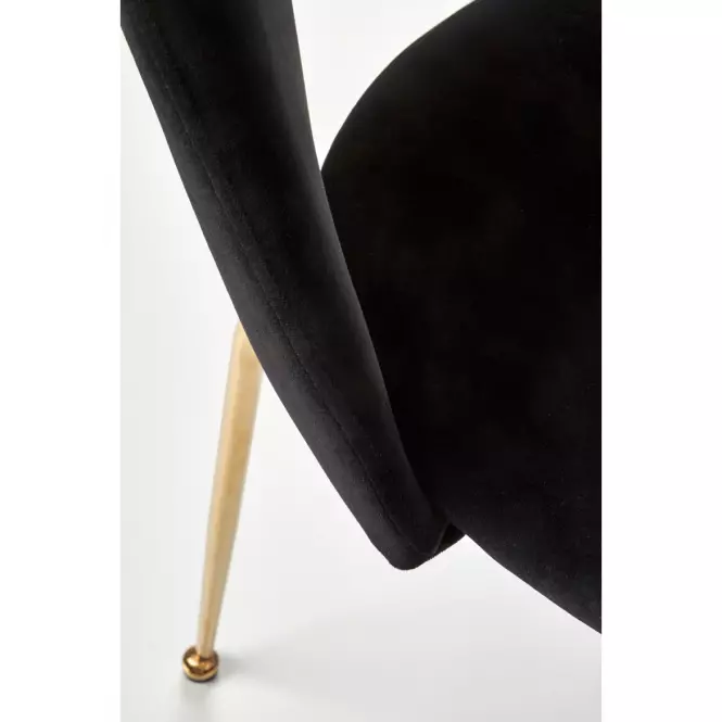 Stolička K385 Velvet/Chrome čierna/Zlatý