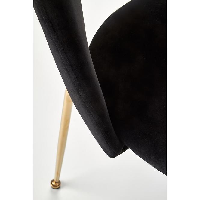 Stolička K385 Velvet/Chrome čierna/Zlatý,6