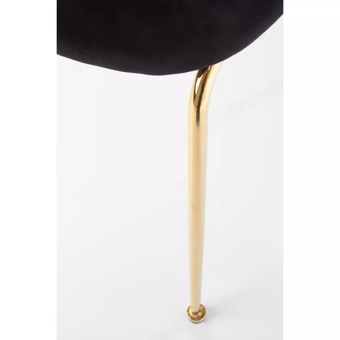 Stolička K385 Velvet/Chrome čierna/Zlatý