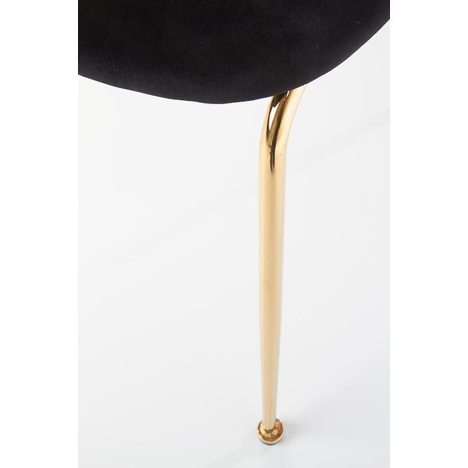 Stolička K385 Velvet/Chrome čierna/Zlatý