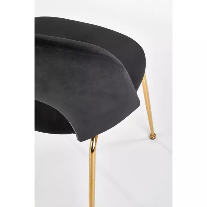 Stolička K385 Velvet/Chrome čierna/Zlatý