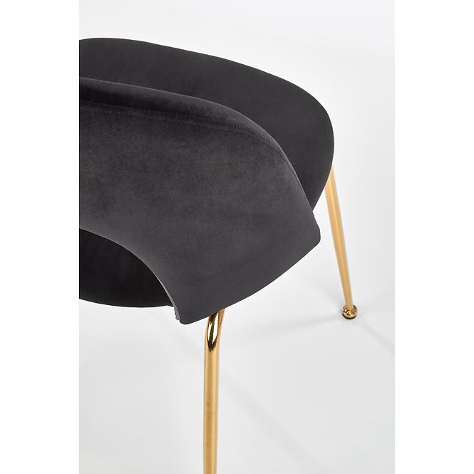 Stolička K385 Velvet/Chrome čierna/Zlatý