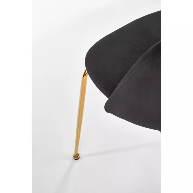 Stolička K385 Velvet/Chrome čierna/Zlatý