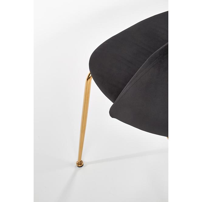 Stolička K385 Velvet/Chrome čierna/Zlatý