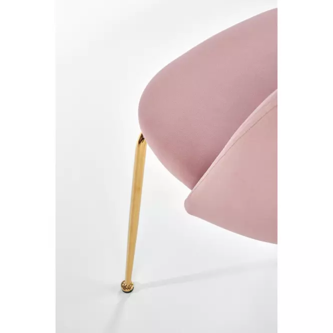 Stolička K385 Velvet/Chrome Ružová/Zlatý